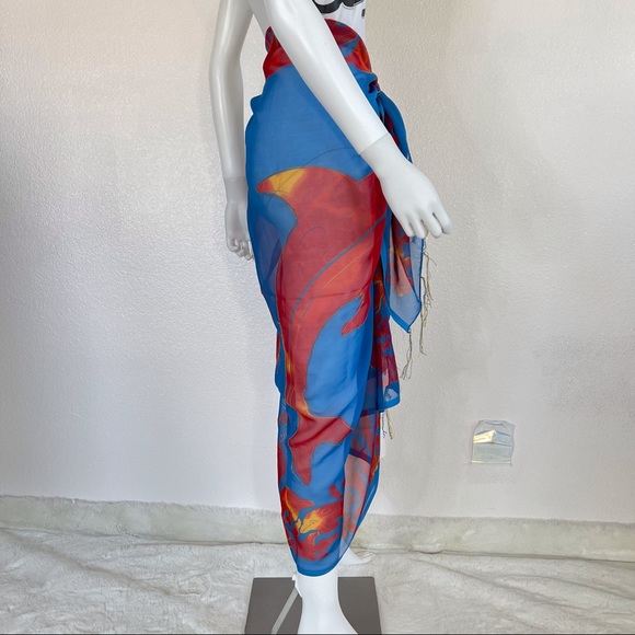 Swimsuit cover tropical design from India - Picture 7 of 11